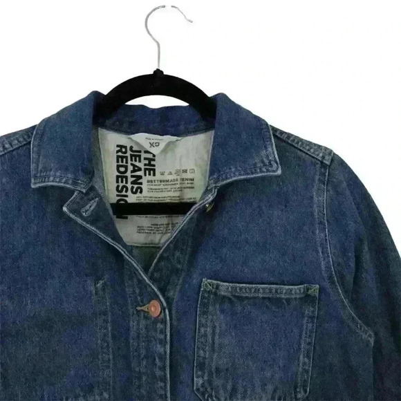 The Jeans Redesign Denim Jacket GAP Bettermade Button Front Flared Style Size XS - Picture 3 of 7